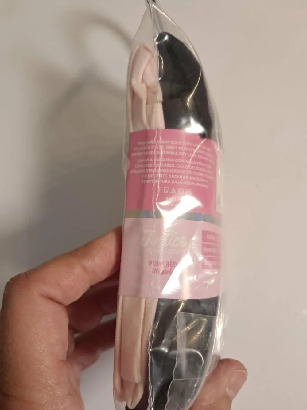 Justice Girls Pink Black Tights 2-Pack M 7-10